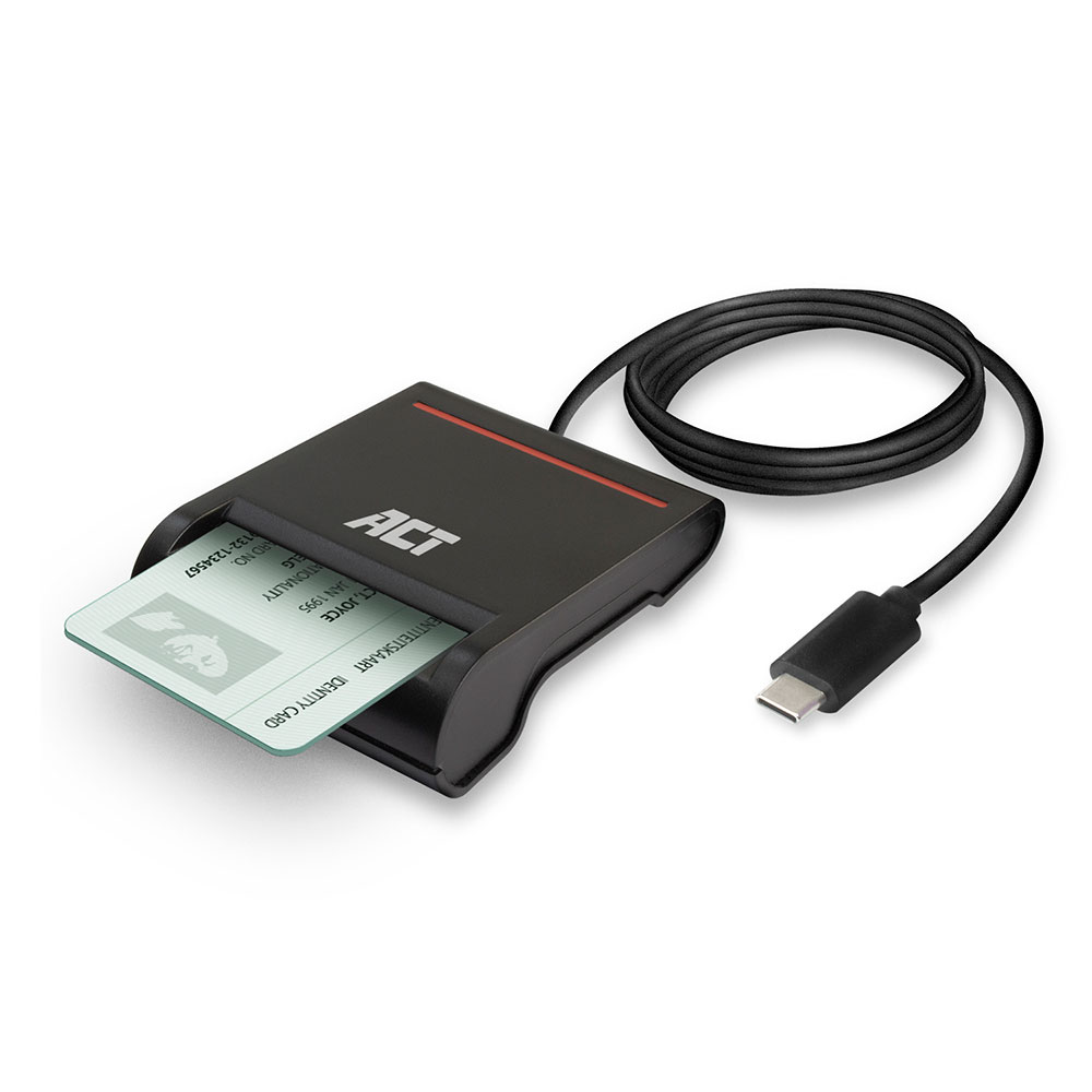 External USB-C Smartcard eID Card Reader, black