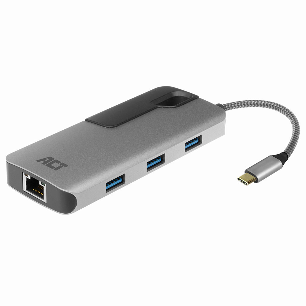 USB-C docking station for 1 HDMI monitor, ethernet, 3x USB-A, PD pass-through