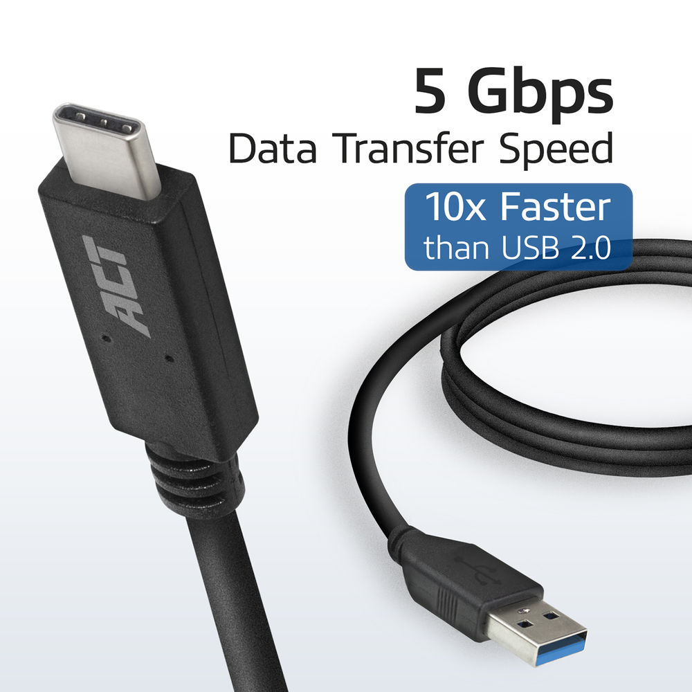 USB 3.2 Gen1 connection cable A male - C male 1 meter