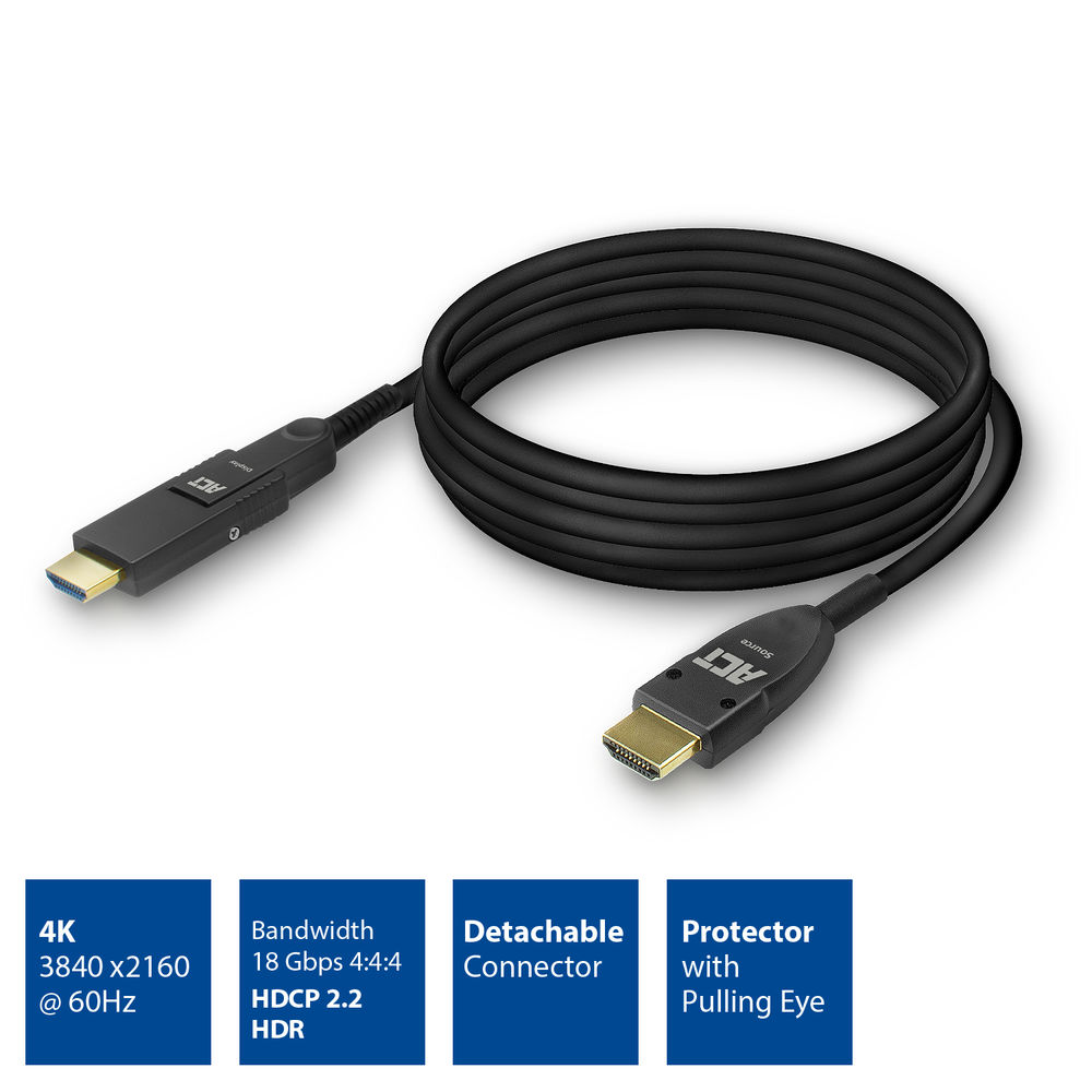50 meters HDMI High Speed 4K Active Optical Cable with detachable connector v2.0 HDMI-A male - HDMI-A male