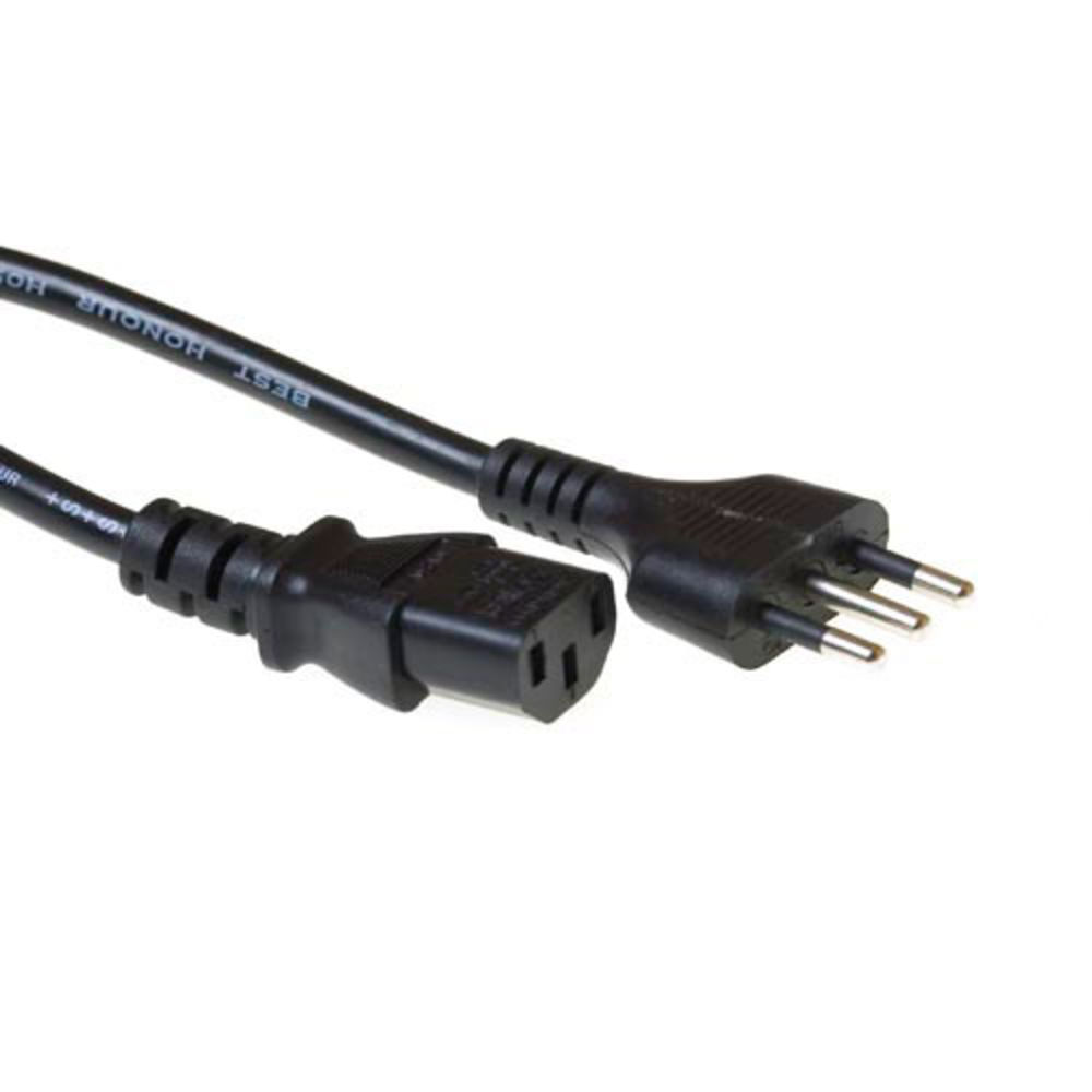 Powercord Italian plug - C13 black 1.8 m