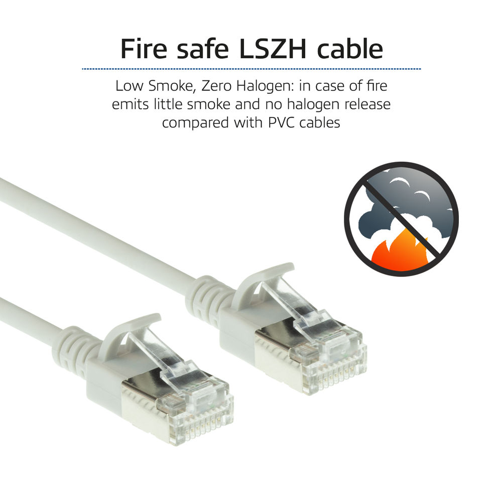 Grey 7 meter LSZH U/FTP CAT6A datacenter slimline patch cable snagless with RJ45 connectors
