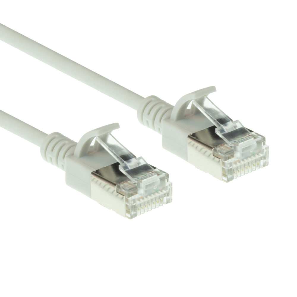 Grey 10 meter LSZH U/FTP CAT6A datacenter slimline patch cable snagless with RJ45 connectors