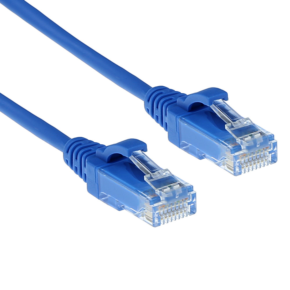 Blue 1.5 meter LSZH U/UTP CAT6 datacenter slimline patch cable snagless with RJ45 connectors