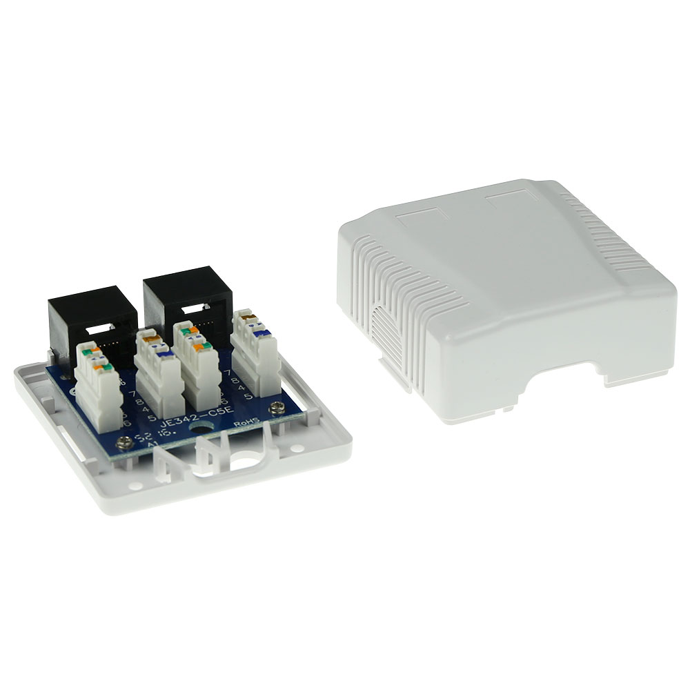Surface mounted box unshielded 2 ports CAT5E