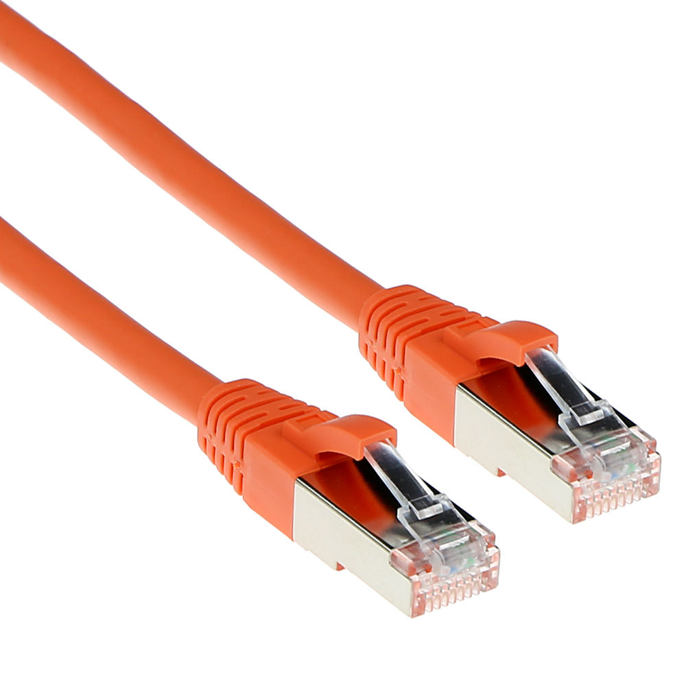 Orange 10.00 meter SFTP CAT6A patch cable snagless with RJ45 connectors