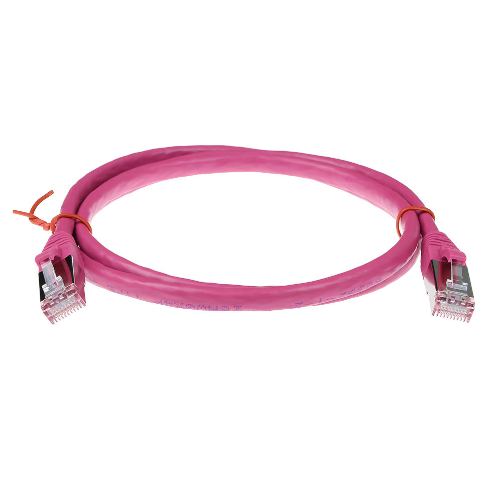 Pink 7.00 meter SFTP CAT6A patch cable snagless with RJ45 connectors