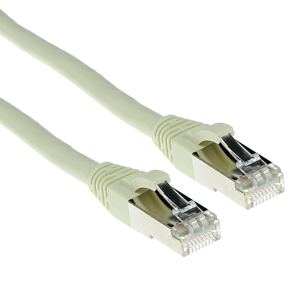 Ivory 7 meter SFTP CAT6A patch cable snagless with RJ45 connectors