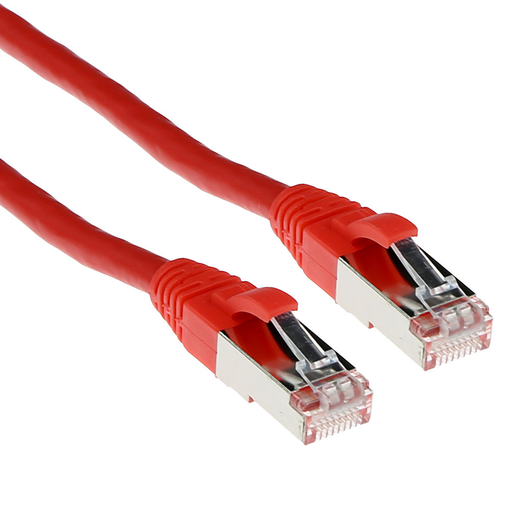 Red 2 meter SFTP CAT6A patch cable snagless with RJ45 connectors