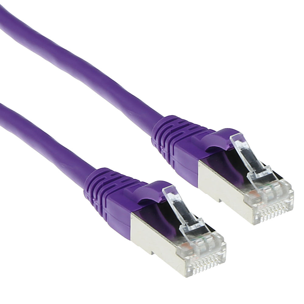Purple 1.5 meter LSZH SFTP CAT6A patch cable snagless with RJ45 connectors