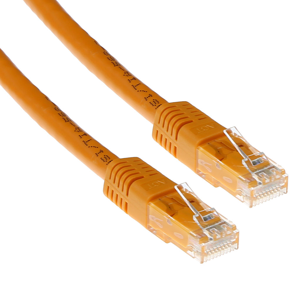 Orange 2 meter U/UTP CAT6 patch cable with RJ45 connectors