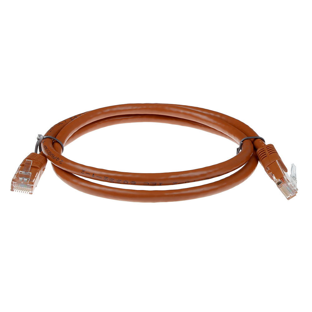 Brown 1.5 meter U/UTP CAT6 patch cable with RJ45 connectors