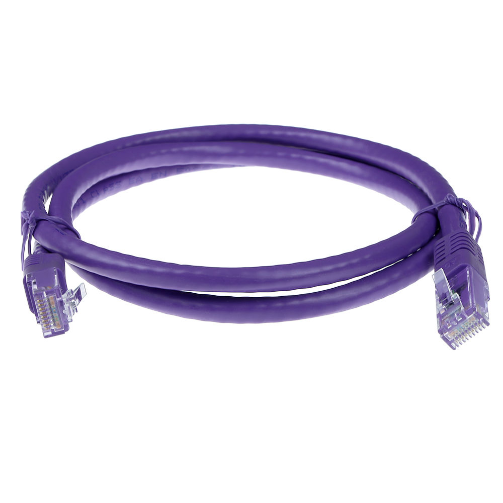 Purple 5 meter U/UTP CAT6 patch cable with RJ45 connectors