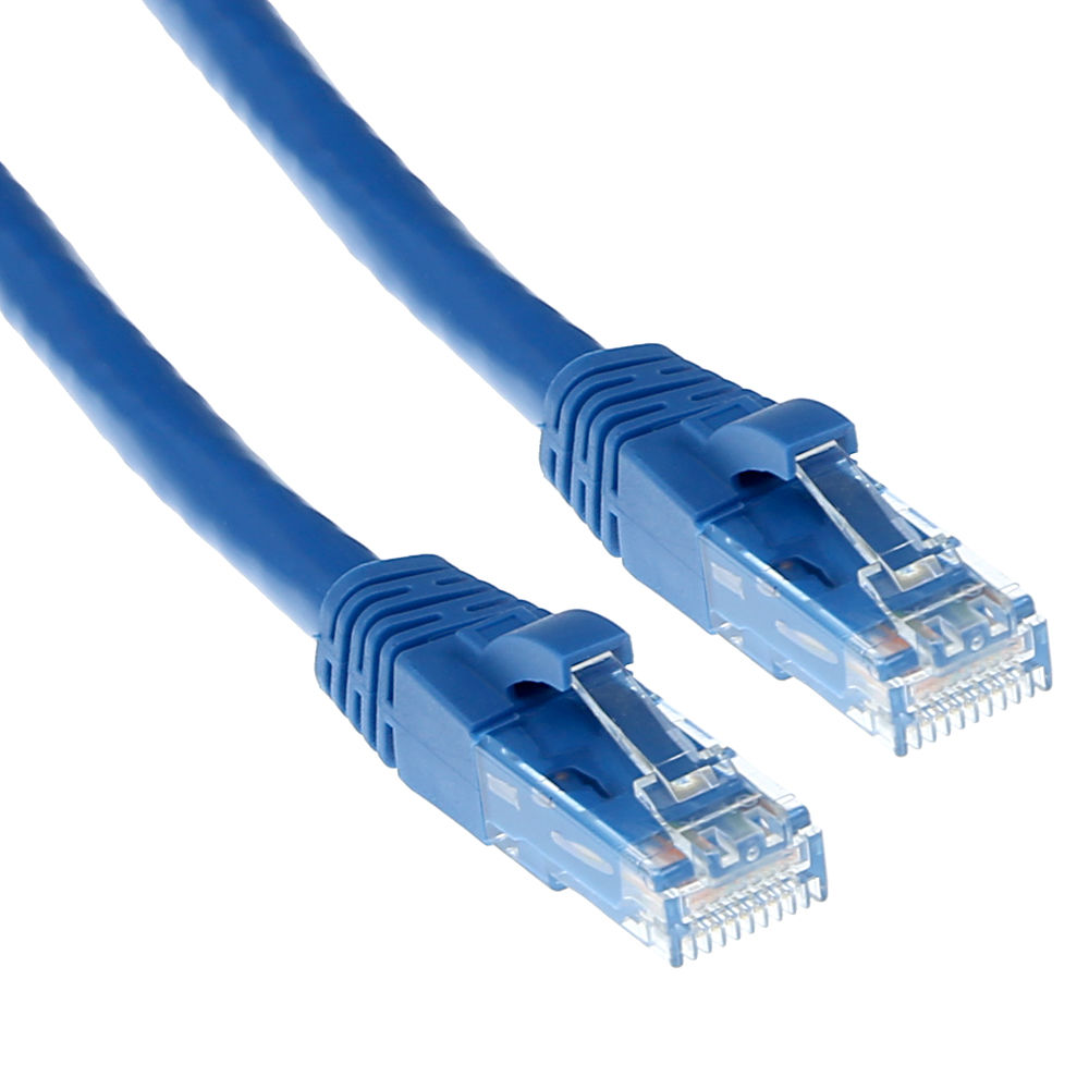 Blue 5 meter U/UTP CAT6A patch cable snagless with RJ45 connectors