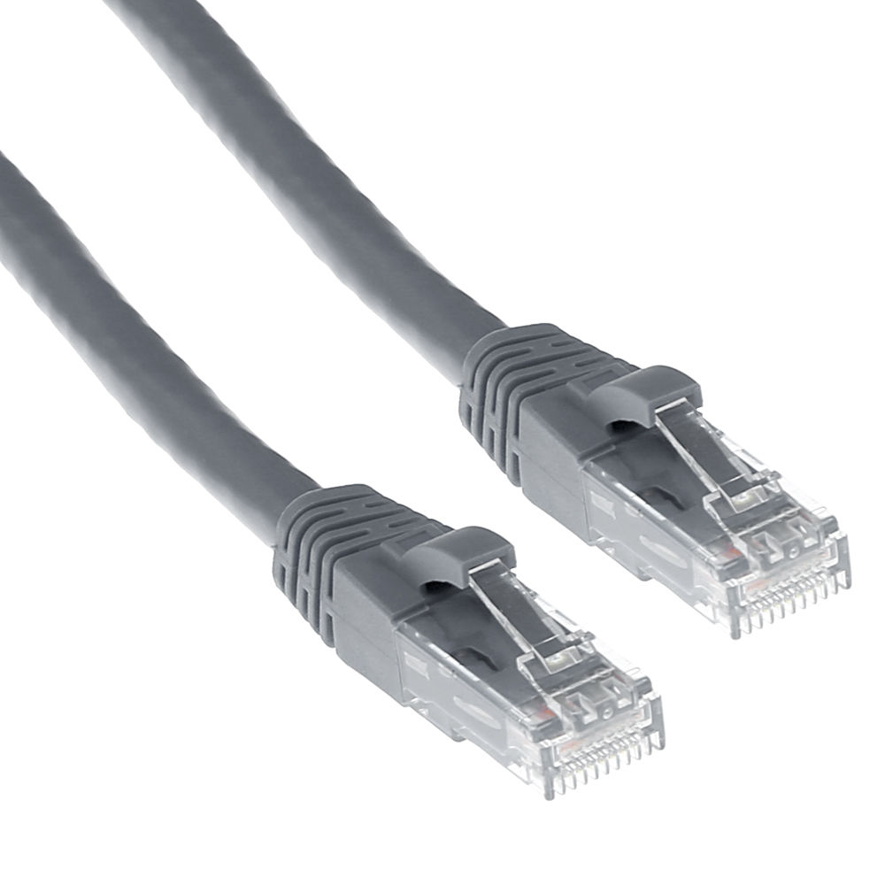 Grey 0.5 meter U/UTP CAT6A patch cable snagless with RJ45 connectors