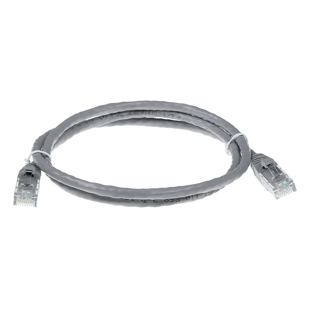 Grey 15 meter U/UTP CAT6A patch cable snagless with RJ45 connectors