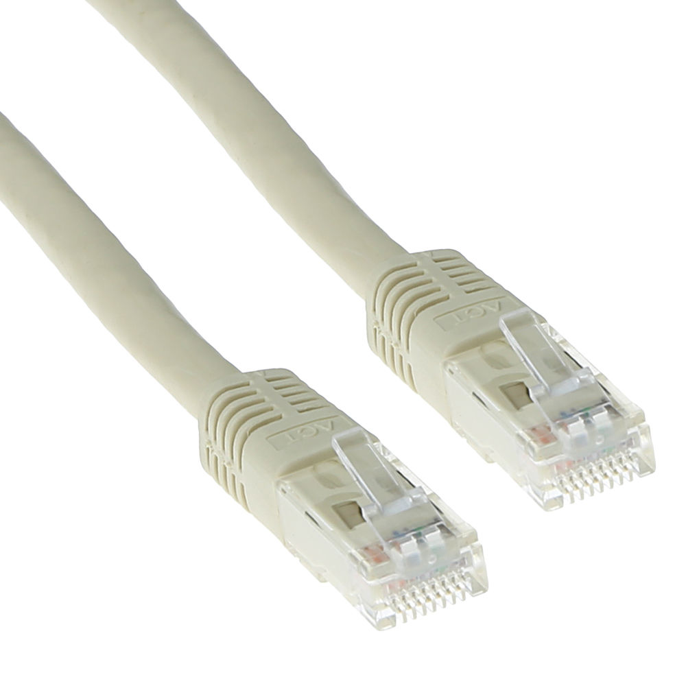 Ivory 1 meter U/UTP CAT6A patch cable with RJ45 connectors