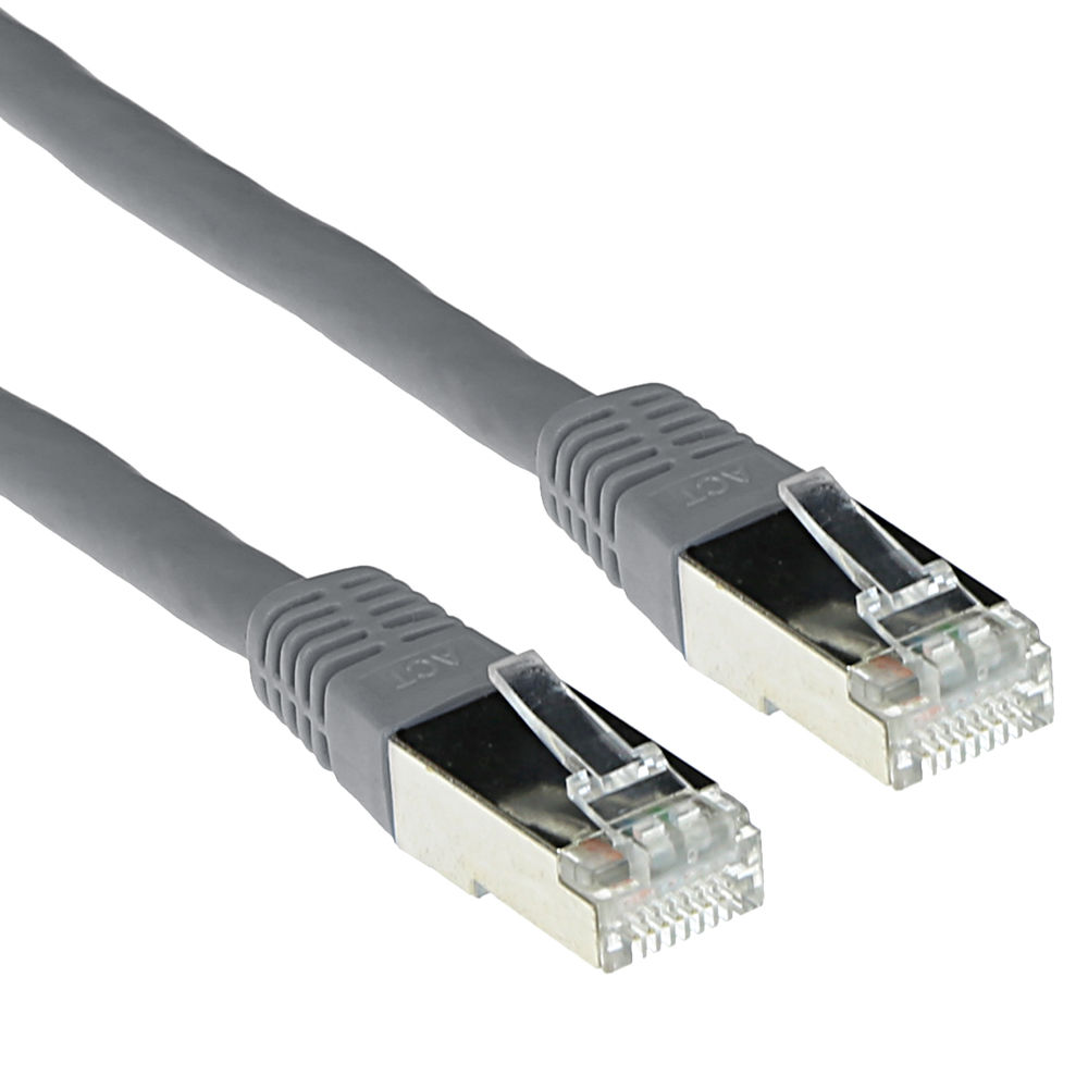 Grey 2 meter LSZH SFTP CAT6A patch cable with RJ45 connectors