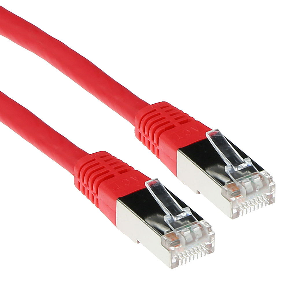 Red 1 meter LSZH SFTP CAT6A patch cable with RJ45 connectors