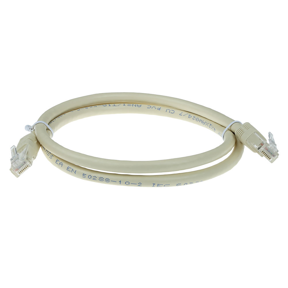 Ivory 10 meter U/UTP CAT5E patch cable with RJ45 connectors