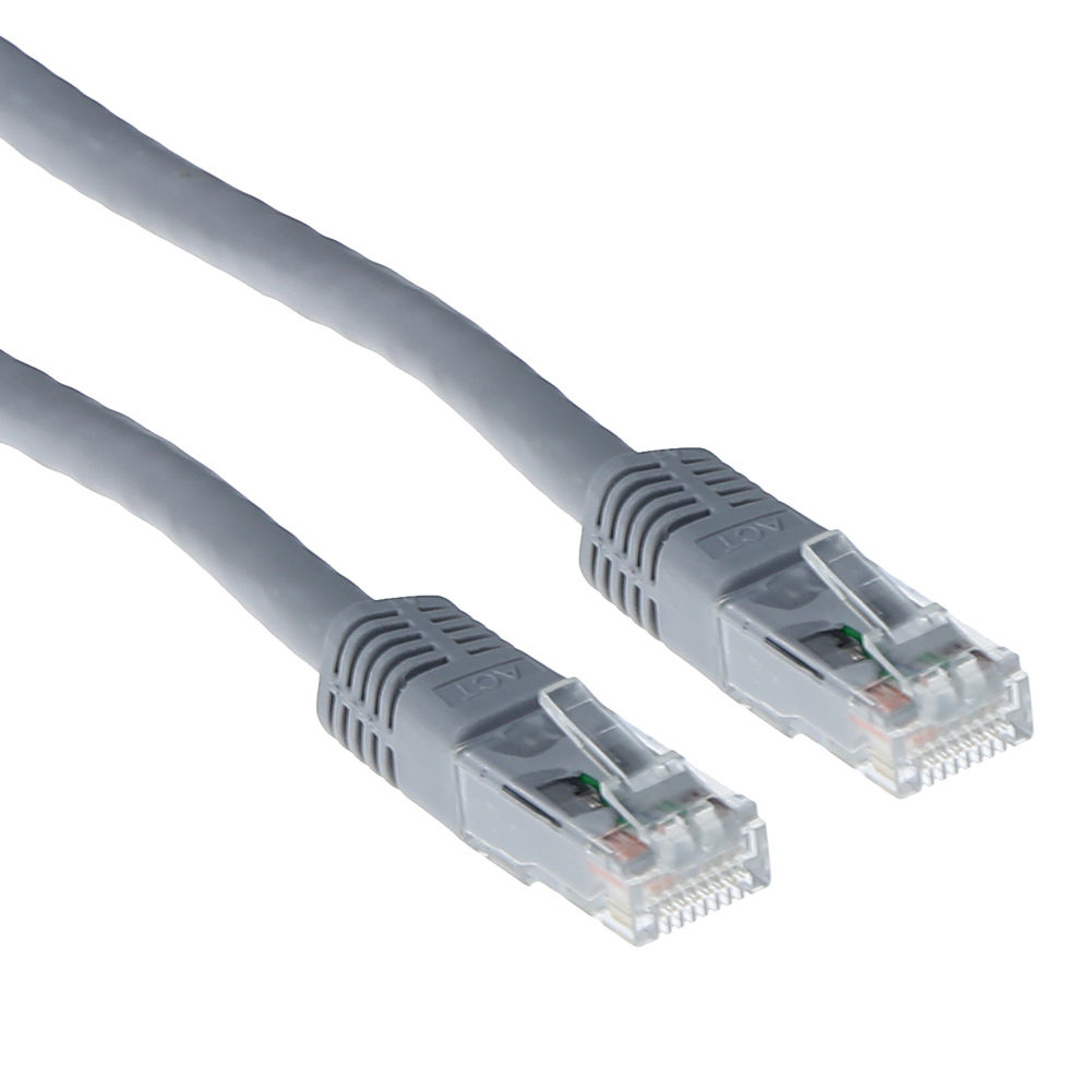 Grey 3 meter U/UTP CAT6 patch cable with RJ45 connectors