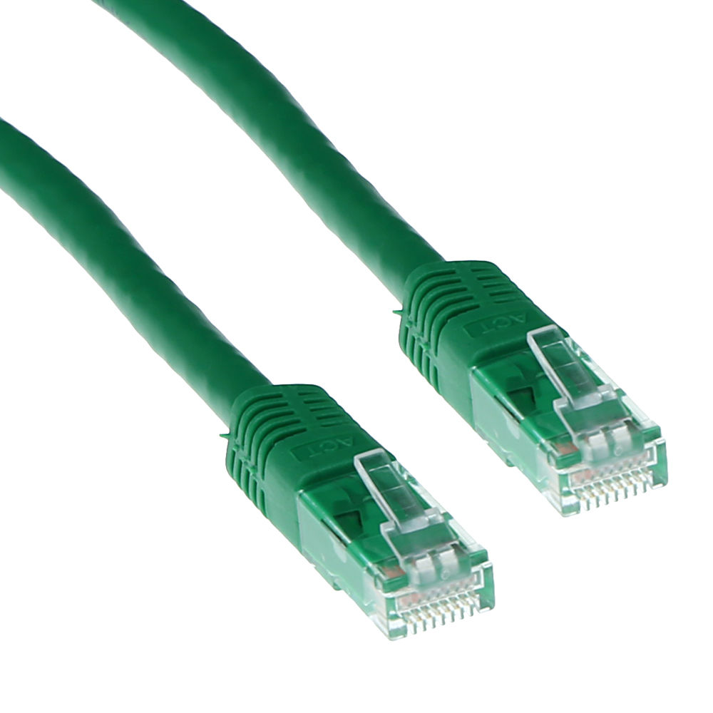 Green 15 meter U/UTP CAT6 patch cable with RJ45 connectors