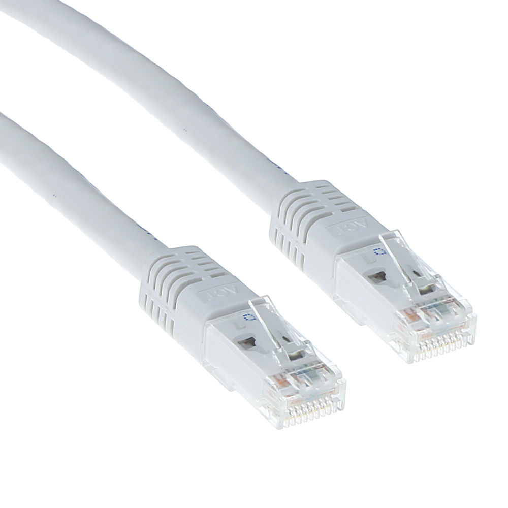 White 20 meter U/UTP CAT6A patch cable with RJ45 connectors