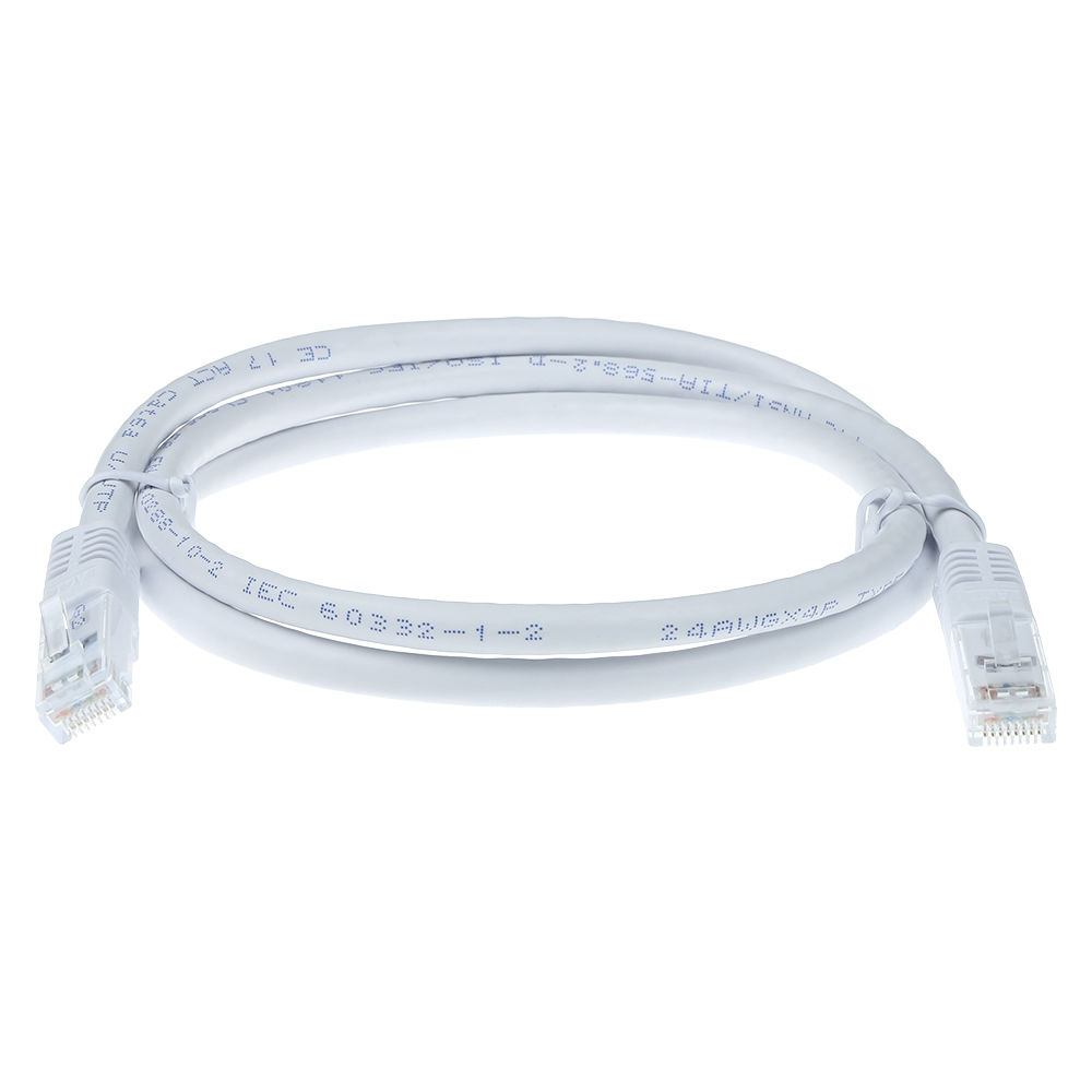 White 3 meter U/UTP CAT6 patch cable with RJ45 connectors
