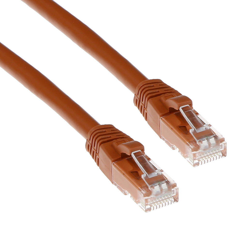Brown 0.5 meter U/UTP CAT6 patch cable snagless with RJ45 connectors