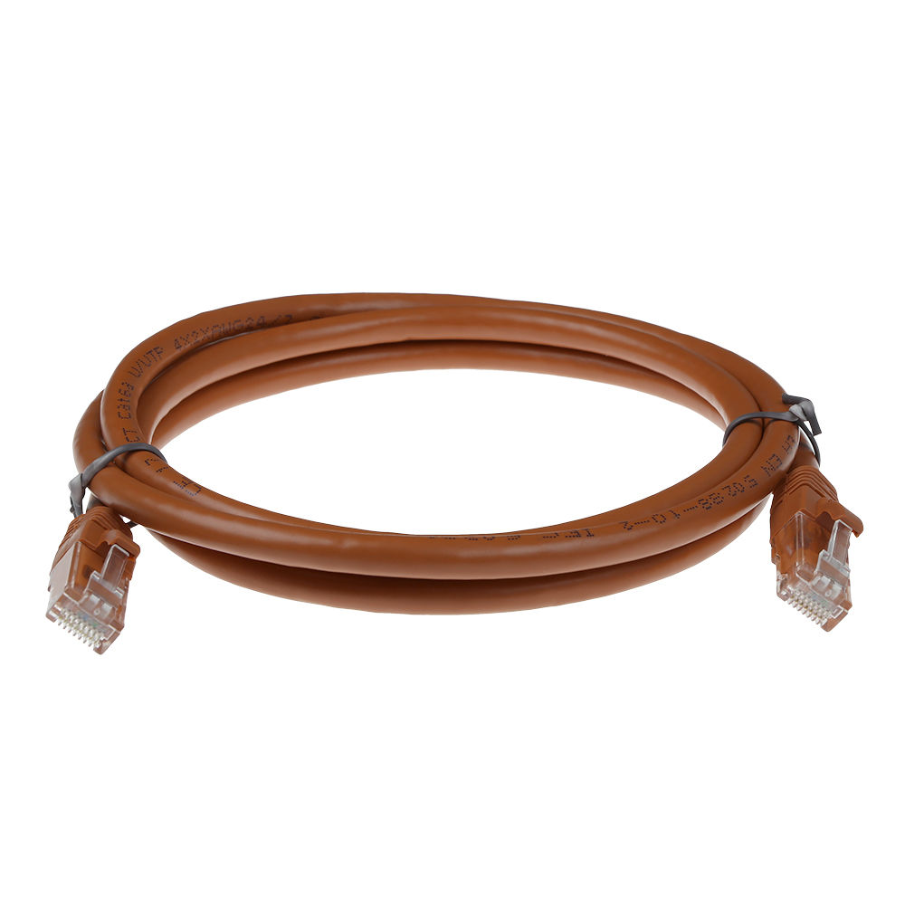 Brown 1.5 meter U/UTP CAT6 patch cable snagless with RJ45 connectors