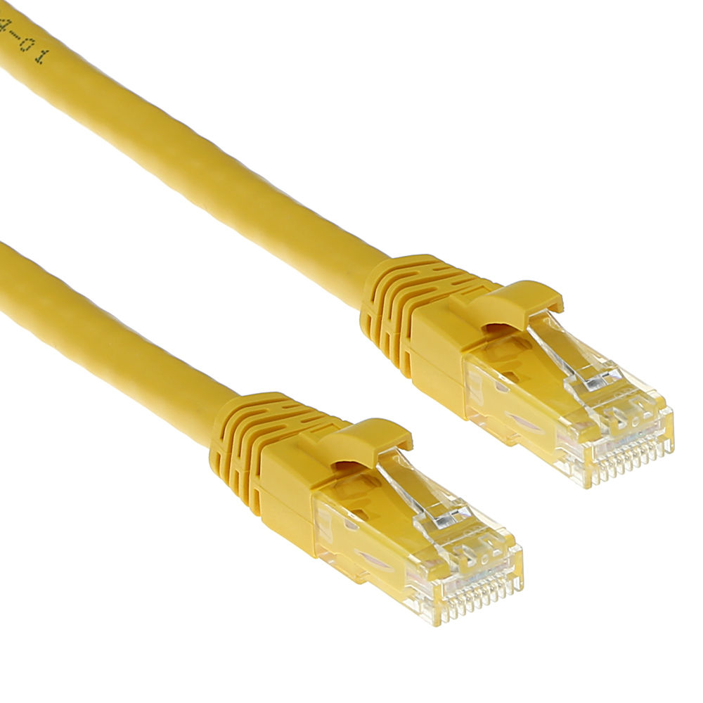 Yellow 2 meter U/UTP CAT6 patch cable snagless with RJ45 connectors