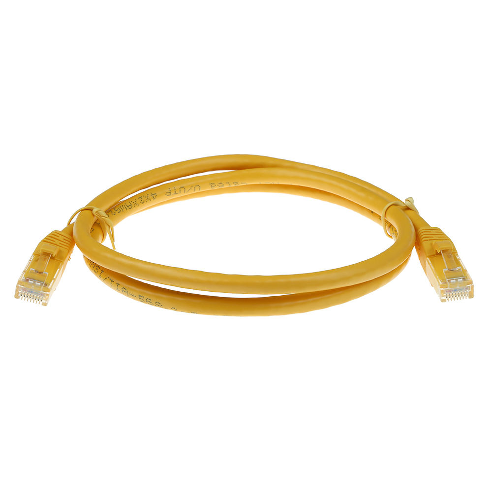 Yellow 0.25 meter U/UTP CAT6 patch cable snagless with RJ45 connectors