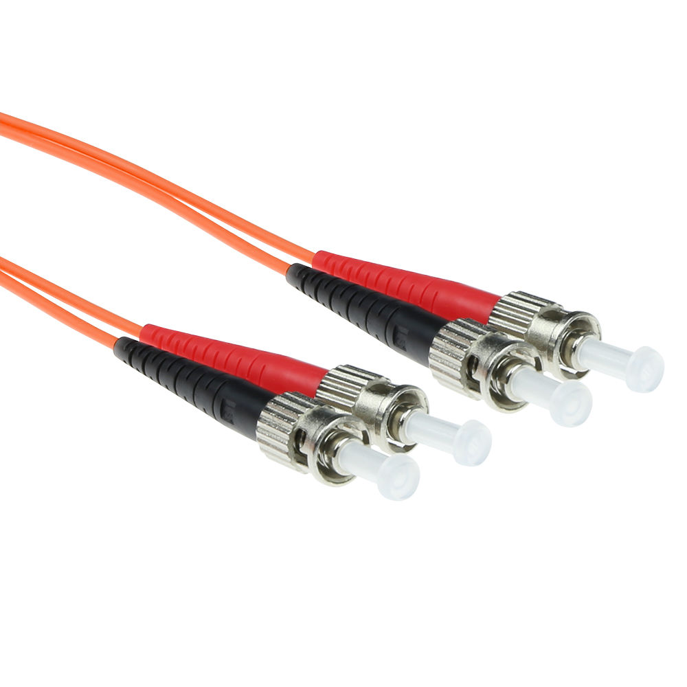 2 meter LSZH Multimode 50/125 OM2 fiber patch cable duplex with ST connectors