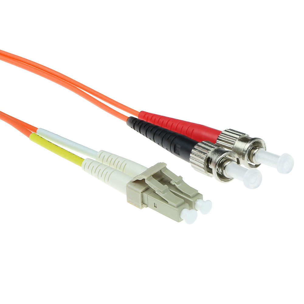 15 meter LSZH Multimode 50/125 OM2 fiber patch cable duplex with LC and ST connectors