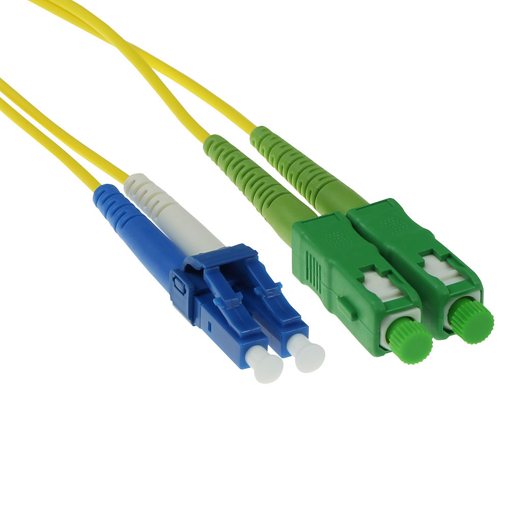 10 meter LSZH Singlemode 9/125 OS2 fiber patch cable duplex with SC/APC and LC/PC connectors