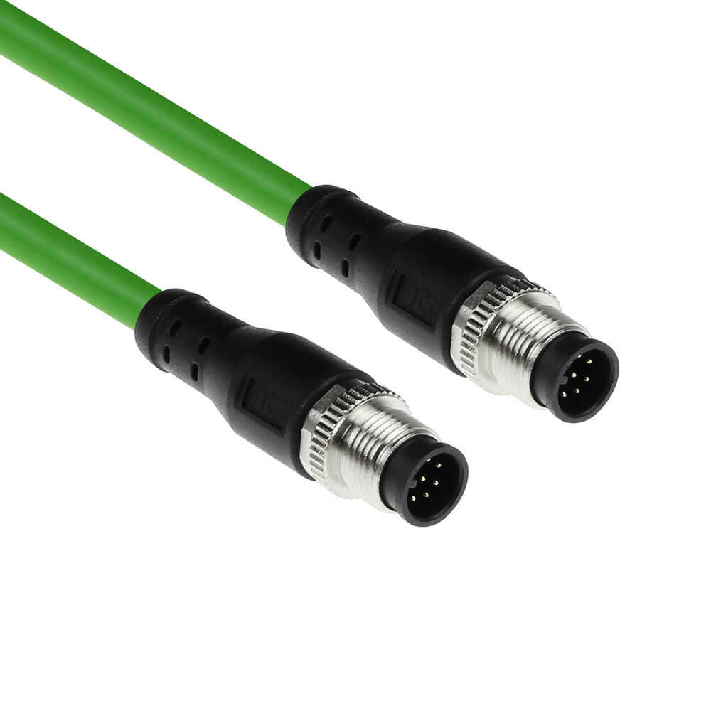Industrial 6.50 meters Sensor cable M12A 8-pin male to M12A 8-pin male, Ultraflex TPE cable, shielded