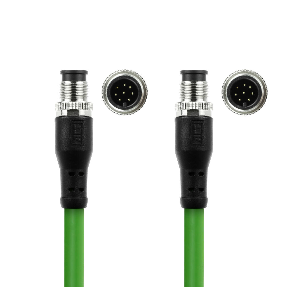 Industrial 35.00 meters Sensor cable M12A 8-pin male to M12A 8-pin male, Ultraflex TPE cable, shielded