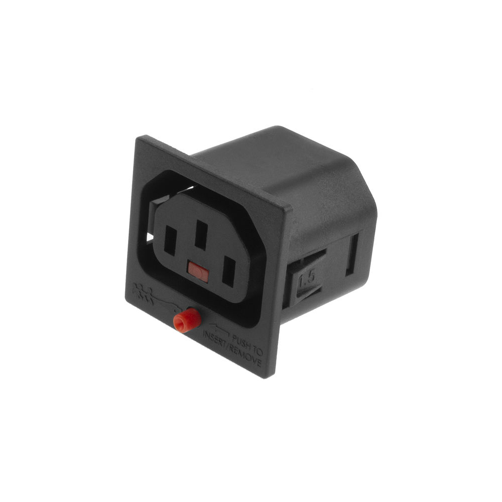 C13 IEC Lock Net Entree (1x outlet) - black, PA135015BK