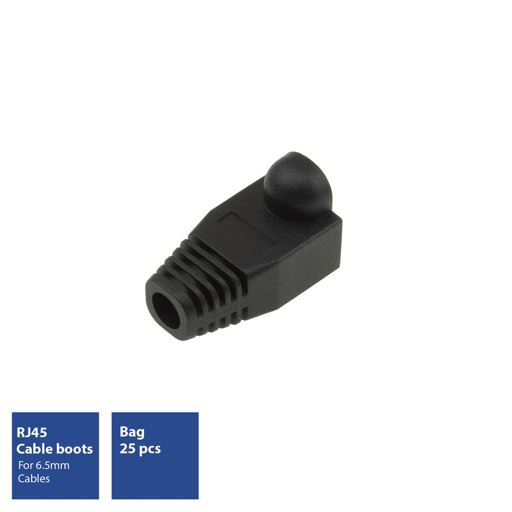 RJ45 black boot for 6.5 mm cable