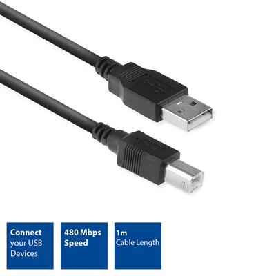 1 meter USB 2.0 connection cable A male - B male