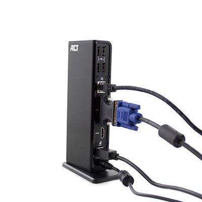 USB Dual Docking station, with HDMI, DVI, 2x USB 3.2 Gen 1 (USB 3.0) , 4x USB 2.0, Ethernet and 2x 3.5mm