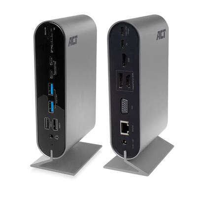 USB-C Docking station 2 monitors, HDMI, DisplayPort, VGA with USB hub, ethernet, cardreader and audio