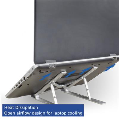 Foldable laptop stand aluminium, 7 positions height adjustable