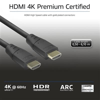 6.1 meters HDMI High Speed premium certified cable v2.0 HDMI-A male - HDMI-A male