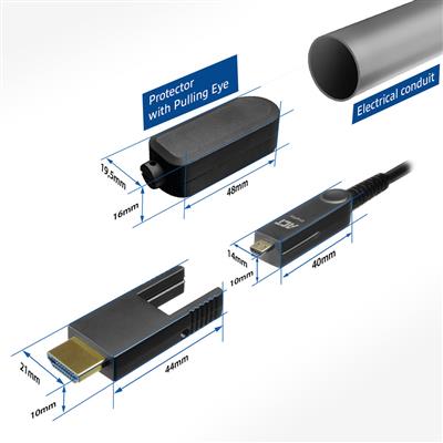 10 meters HDMI High Speed 4K Active Optical Cable with detachable connector v2.0 HDMI-A male - HDMI-A male