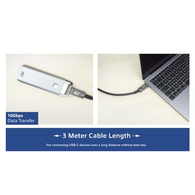 USB-C 3.2 Gen2 Active Optical Cable (AOC) connection cable, 3m