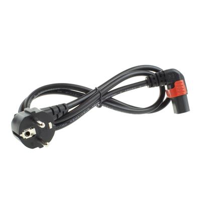 Powercord CEE 7/7 male (angled) - C13 IEC Lock (down angled) black 3 m, EL457S