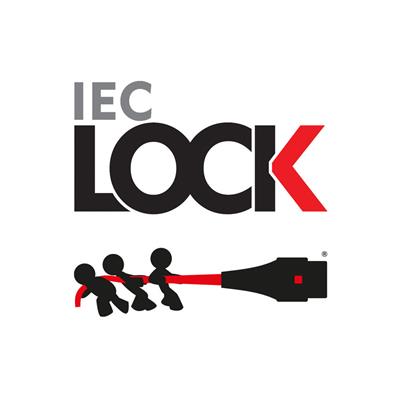 Powercord C14 - C13 IEC Lock (right angled) black 1 m, PC2041