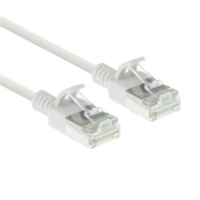 White 2 meter LSZH U/FTP CAT6A datacenter slimline patch cable snagless with RJ45 connectors