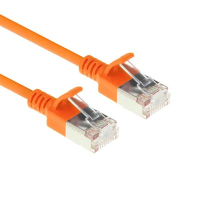 Orange 0.5 meter LSZH U/FTP CAT6A datacenter slimline patch cable snagless with RJ45 connectors